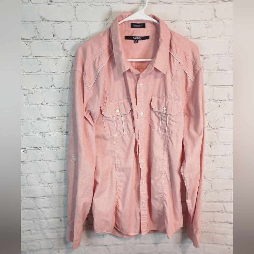 Men's Carbon longsleeve "classic fit" button-down shirt, size XL